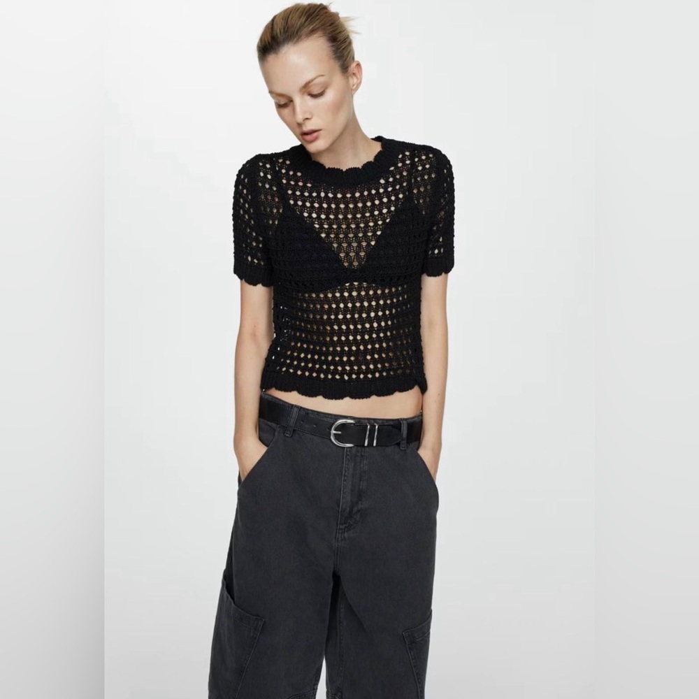 Mango Crochet Top
